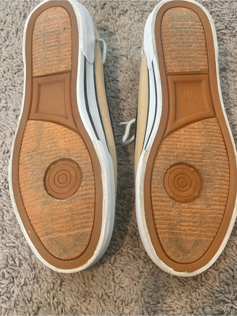 Polo by Ralph Lauren Franz  Men’s Two-Tone Canvas Boat Shoes in Tan & Navy